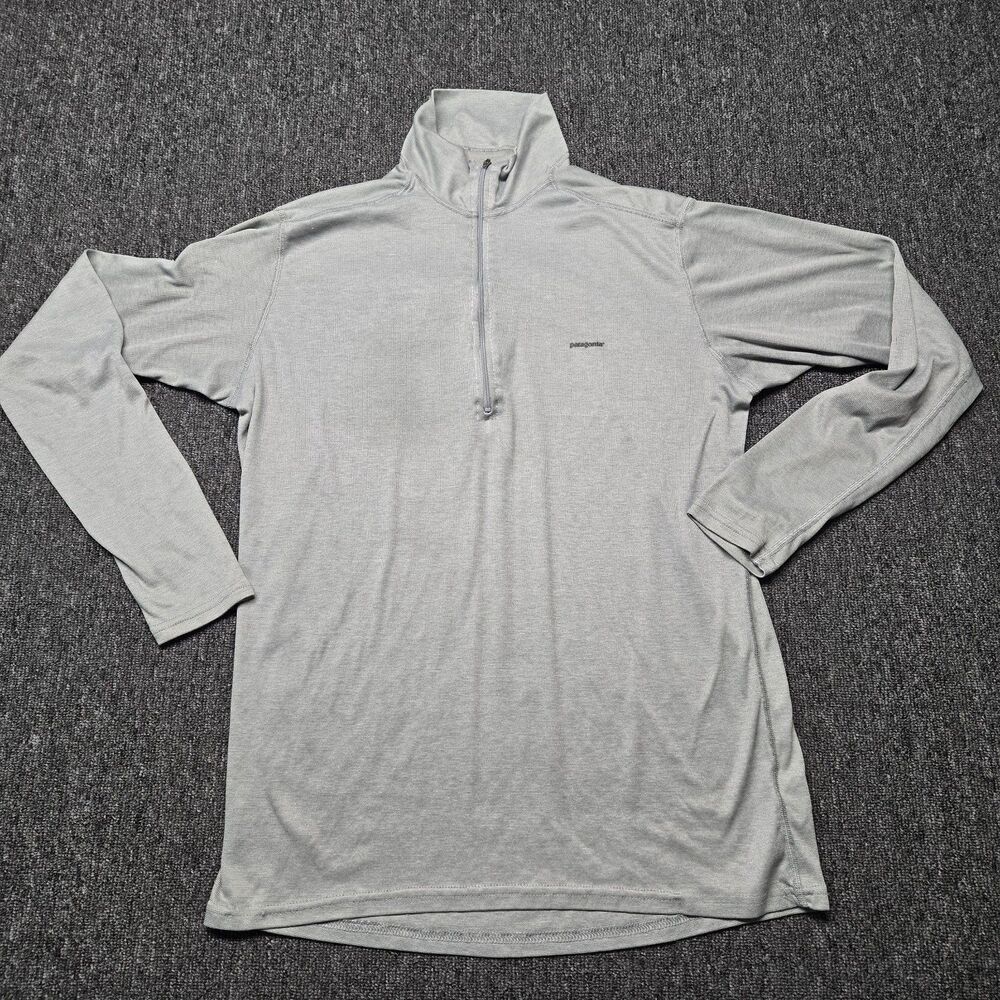 Patagonia Capilene Zip-Neck Pullover Gray Size L Men's Base Layer Hiking